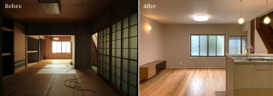 リノベ―ションでうまっれ変わった住居の一部内観写真